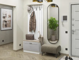 Готовая прихожая Стиль-01 Grey Silk Белый лофт