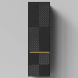 Пенал Аурум 45, пример RAL 9005 Чёрный янтарь, матовая, подвесной, правый