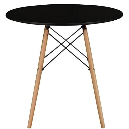 SQT-11 Стол обеденный ЧЕРНЫЙ D100, столешница МДФ, основание бук+металл