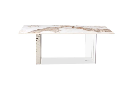 Стол обеденный Ардео Силвер DT-3101, 200x100x75 см, белый мрамор