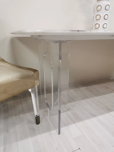 Стол обеденный Ардео Силвер DT-3101, 200x100x75 см, белый мрамор