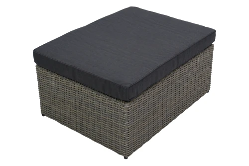 Набор мебели Драмен  арт.GS009 серо-коричневый, серый 1 уп. (стол, 2 угл.кресла, 2 пуфа, ротанг серо-корич, подушки серые) "Garden story"