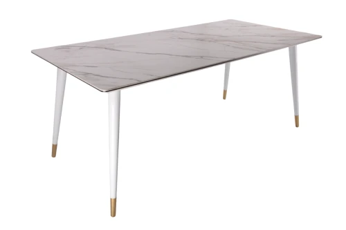 Стол обеденный Рио Гранд MC232-180WH, 180х90х76 см, белая керамика/золото