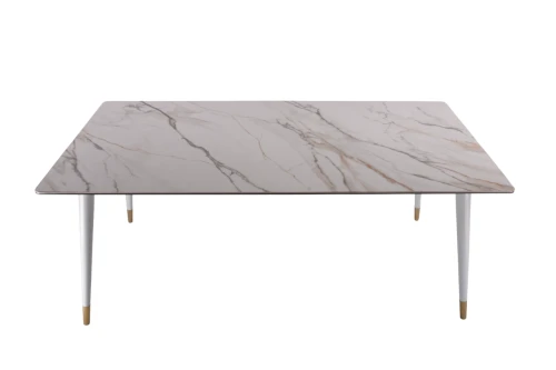 Стол обеденный Рио Гранд MC232-180WH, 180х90х76 см, белая керамика/золото