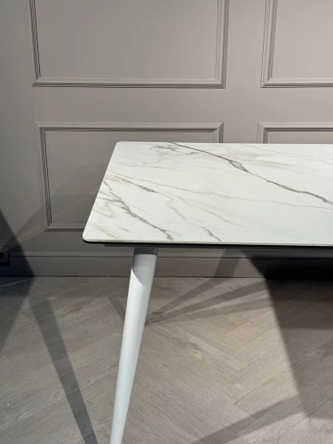 Стол обеденный Рио Гранд MC232-180WH, 180х90х76 см, белая керамика/золото