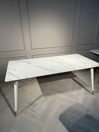 Стол обеденный Рио Гранд MC232-180WH, 180х90х76 см, белая керамика/золото