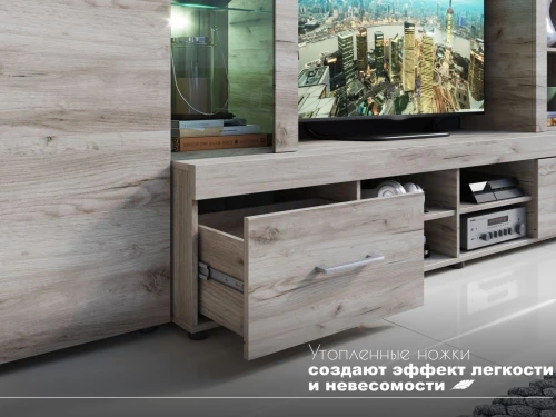 Стенка «Джерси», Дуб крафт серый