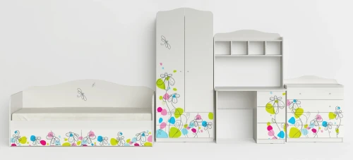 Кровать "Цветы"  Белый шёлк