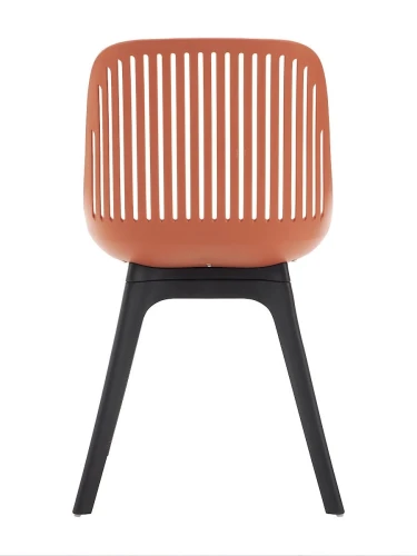 DC270 Стул пластиковый, ОРАНЖЕВЫЙ c подушкой, ноги черные