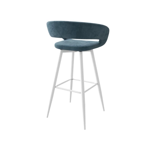 Стул полубарный Барни Р 700, b08 BLUE LUX/БЕЛЫЙ