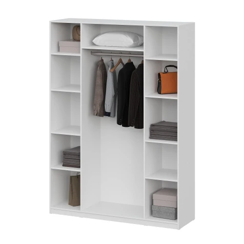 Шкаф распашной (9 полок + штанга) ШК 5 (1600), Белый