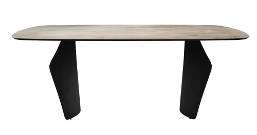 Стол DikLine KU180 керамика мрамор SH1683 матовая/опоры черные (2 уп)