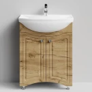 Тумба Адам 65 напольный, Дуб Тортуга ПВХ 2357-43 Vodok с раковиной в комплекте