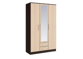 Шкаф трехстворчатый Фиеста, Дуб беленый, Венге