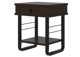 Тумба прикроватная ГРЕТА ММД 205 чёрный/венге