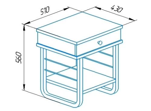 Тумба прикроватная ГРЕТА ММД 205 чёрный/венге