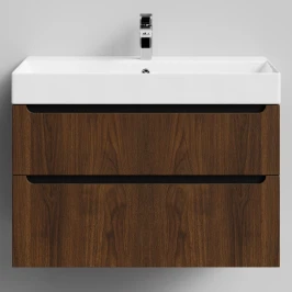 Тумба Бонум 1, 85 подвесной, Дуб цвет 11 Vodok с раковиной в комплекте