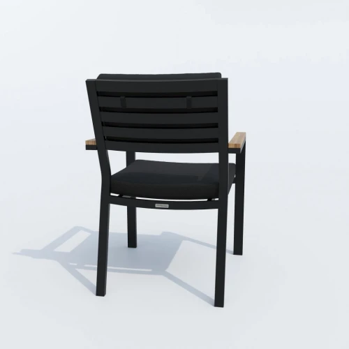 Обеденная группа TELLA  BONTA каркас карбон / стол тик 200 / ткань черная