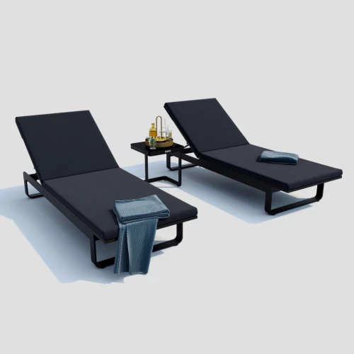 Шезлонг LETTO антрацит - каркас карбон