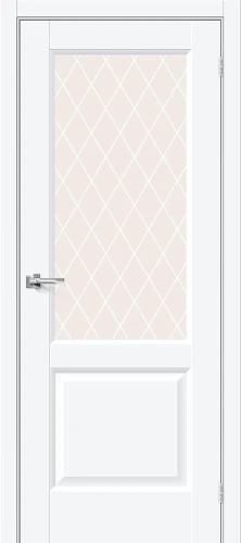 Межкомнатная дверь ПЭТ BRAVO Неоклассик-33 White Silk White Сrystal