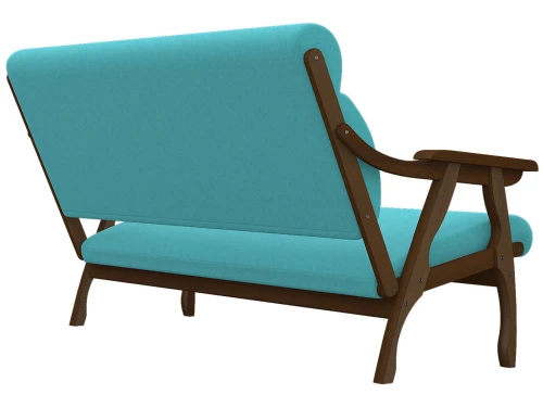 Диван Вега 10 ткань бирюза, каркас орех