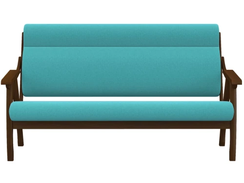 Диван Вега 10 ткань бирюза, каркас орех