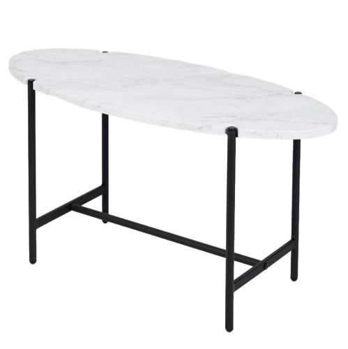 Стол журнальный МеталлАрт М025 белый мрамор/черный