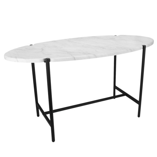 Стол журнальный МеталлАрт М025 белый мрамор/черный