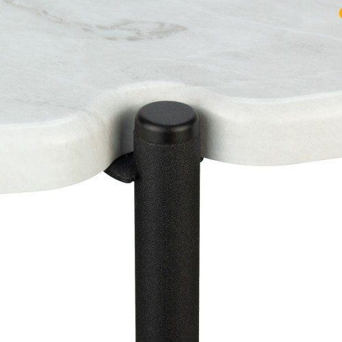 Стол журнальный МеталлАрт М025 белый мрамор/черный