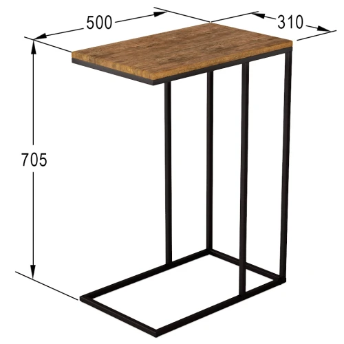 Стол придиванный Агами дуб американский/чёрный