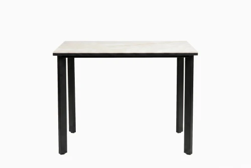 Стол DikLine DKT90 Керамика глянец белый Icelandic white jade (Ostra Bianco Light)/подстолье черное/опоры черные
