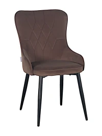 DC444 Стул мягкий, КОФФЕЙНЫЙ#MJ 420-07 велюр, каркас металл черный