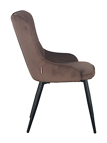 DC444 Стул мягкий, КОФФЕЙНЫЙ#MJ 420-07 велюр, каркас металл черный