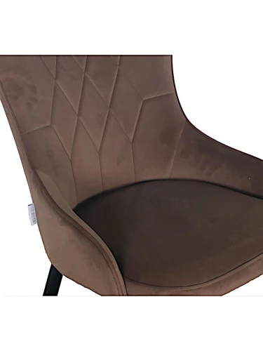 DC444 Стул мягкий, КОФФЕЙНЫЙ#MJ 420-07 велюр, каркас металл черный