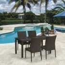 Обеденный комплект плетеной мебели из искусственного ротанга T256A/YC380A-W53 Brown (4+1) + подушки на стульях Обеденный комплект плетеной мебели из искусственного ротанга T256A/YC380A-W53 Brown (4+1) + подушки на стульях