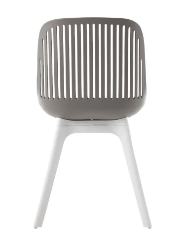 DC270 Стул пластиковый, СЕРЫЙ c подушкой, ноги белые