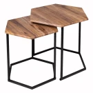 Стол журнальный МеталлАрт М003 коричневый дуб/черный