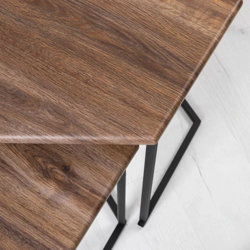 Стол журнальный МеталлАрт М003 коричневый дуб/черный