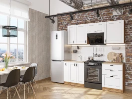 Кухня прямая модульная Лофт-05 Super White Super White 2140*2000*600