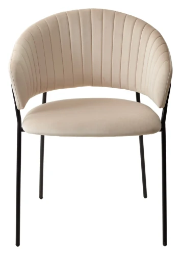 Стул ГЕММА, цвет H-06 Бежевый, велюр / черный каркас М-City