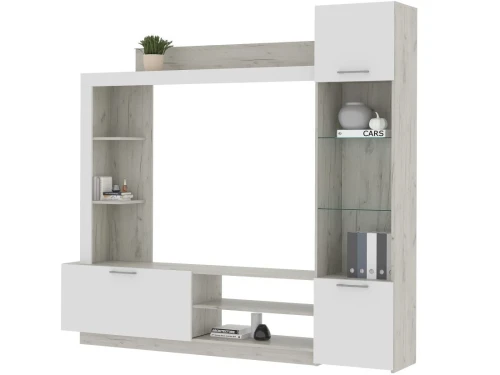 Стенка «Онтарио», Софт вайт/Дуб крафт белый