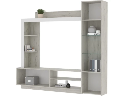 Стенка «Онтарио», Софт вайт/Дуб крафт белый