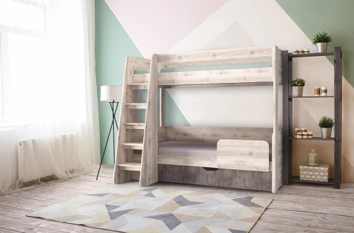 Кровать двухъярусная, JAZZ, цвет Каштан найроби/Оникс