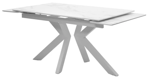 Стол Кентукки 3 140 БЕЛЫЙ МРАМОР, стекло / БЕЛЫЙ, М-City