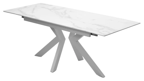 Стол Кентукки 3 140 БЕЛЫЙ МРАМОР, стекло / БЕЛЫЙ, М-City