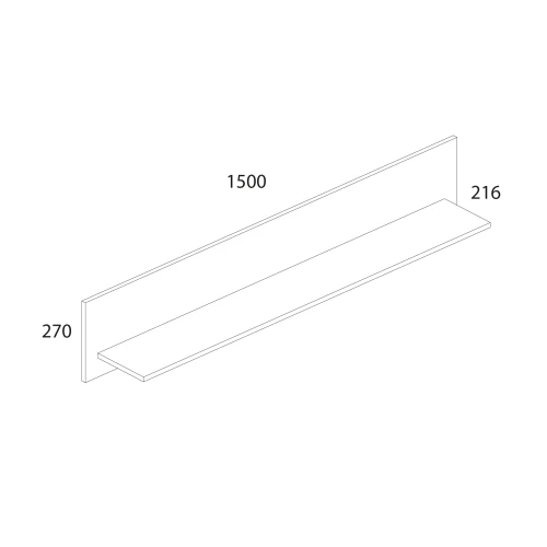 Полка навесная ВТ, TAURUS, цвет белый\дуб вотан