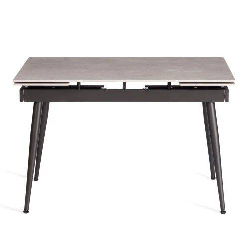 Стол обеденный Lord Grey/Лорд Грей столешница керамика (матовая) /опоры металл, светло-серый/чёрный, (120+30+30)x80x75(+1) см