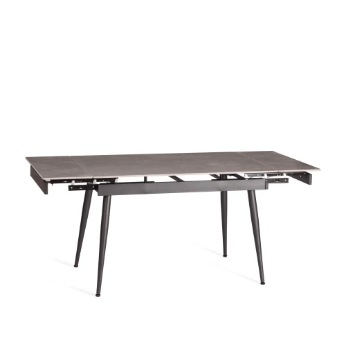 Стол обеденный Lord Grey/Лорд Грей столешница керамика (матовая) /опоры металл, светло-серый/чёрный, (120+30+30)x80x75(+1) см