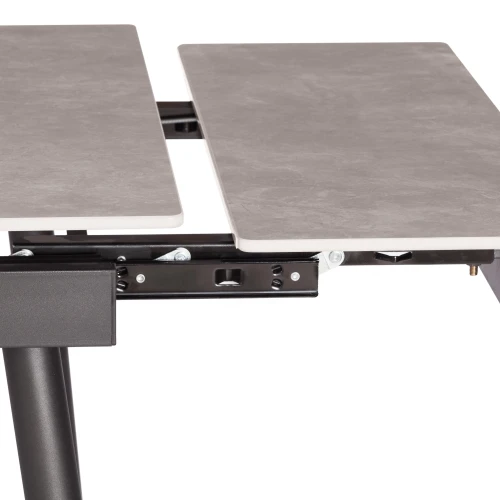 Стол обеденный Lord Grey/Лорд Грей столешница керамика (матовая) /опоры металл, светло-серый/чёрный, (120+30+30)x80x75(+1) см