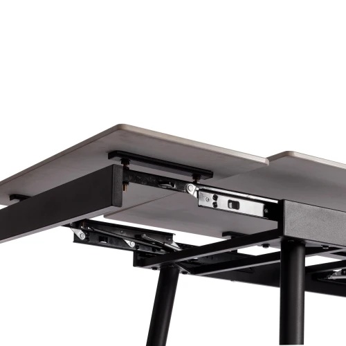 Стол обеденный Lord Grey/Лорд Грей столешница керамика (матовая) /опоры металл, светло-серый/чёрный, (120+30+30)x80x75(+1) см